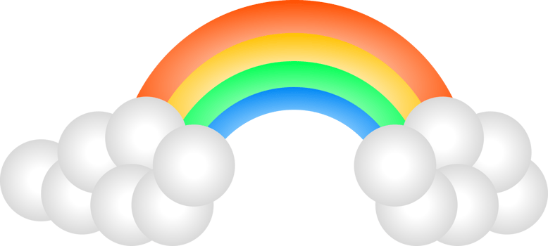 Weather Icon Set - Rainbow, Clouds, Lightning, Wind, and Rain png