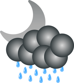 rain cloud with moon and rain png