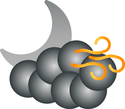 Crescent Moon with windy Clouds - Cloudy Night Weather png