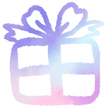 Rainbow pastel gift box png