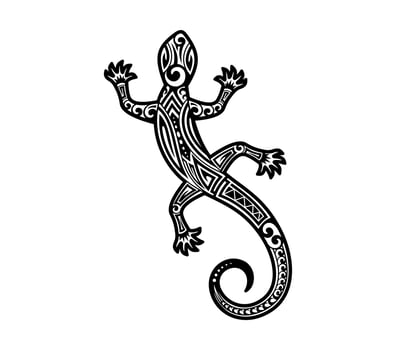 Lizard tattoo, Maori or Polynesian animal ornament vector