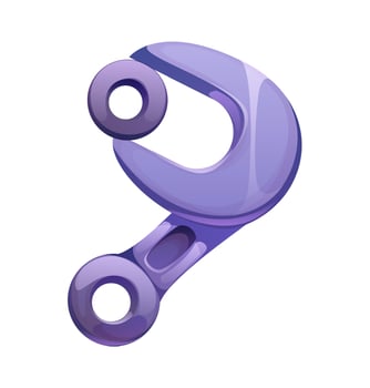 Car racing font wrench and nut digit 9 nine vector