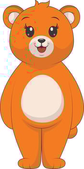 Illustration of Cute Bear. Cartoon Character. vector