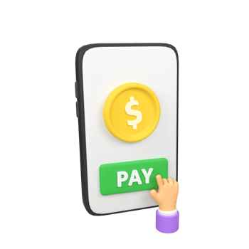 Mobile payment isolated 3d render icon illustration png