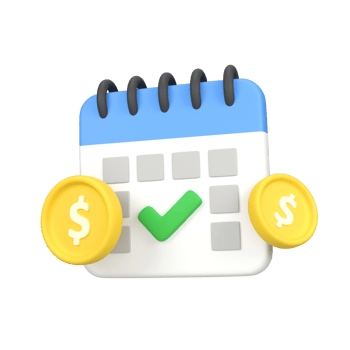 Payment schedule isolated 3d render icon illustration png