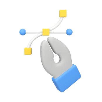 Bezier Tool isolated 3d render icon illustration png