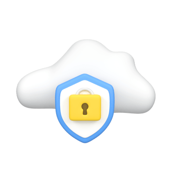 Cloud security isolated 3d render icon illustration png