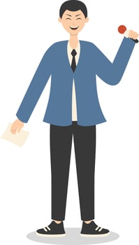 Man Journalist Character. vector