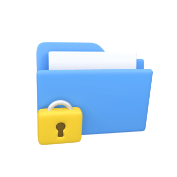 Lock folder isolated 3d render icon illustration png