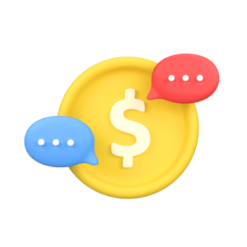 Payment conversation isolated 3d render icon illustration png