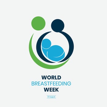 World Breastfeeding Week is observed every year in August, Breast milk contains antibodies that help baby fight off viruses and bacteria. vector