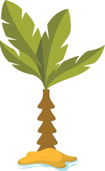 Beach Palm Tree in Flat Design vector
