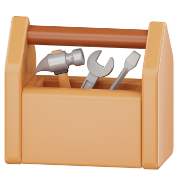 Toolbox with Hammer and Wrench 3D Icon for Labor Day png