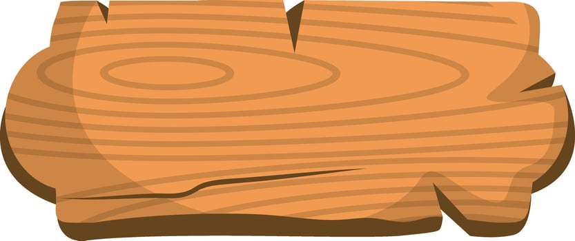 Wooden Signboard Cartoon Illustration Isolated on White Background. vector