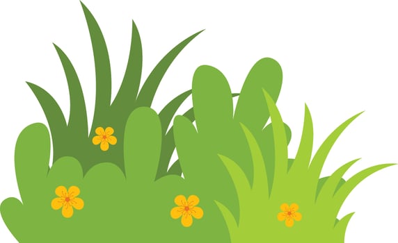 Grass Border Element, Cartoon Illustration. vector
