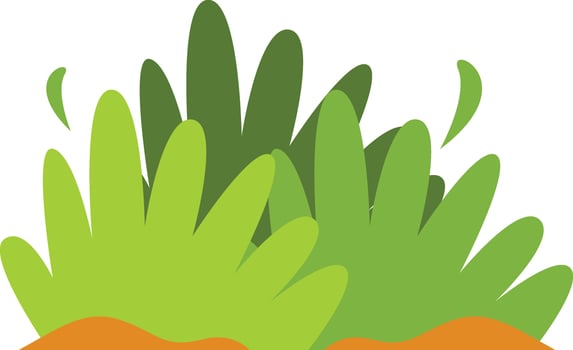 Grass Border Element with Cartoon Design vector