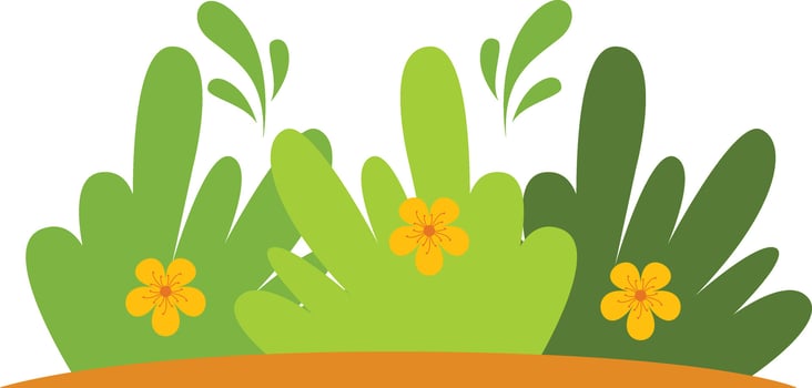 Grass Border Element with Cartoon Style. vector