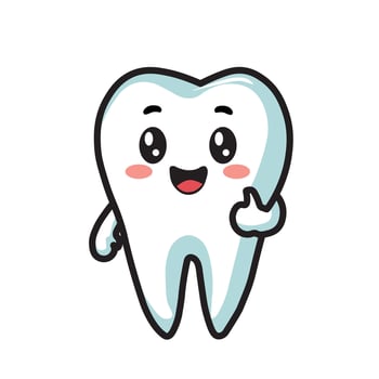 Illustration Graphic Cartoon of a Tooth Mascot, Symbolizing Dental Health and Hygiene vector