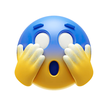 Scared face emoji covering eyes with hands isolated on transparent background png