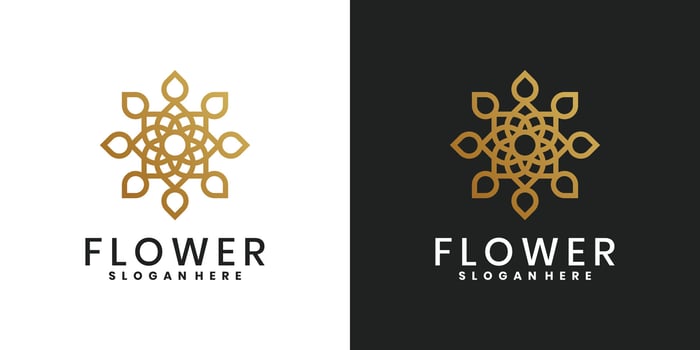 Abstract gold lotus logo design vector