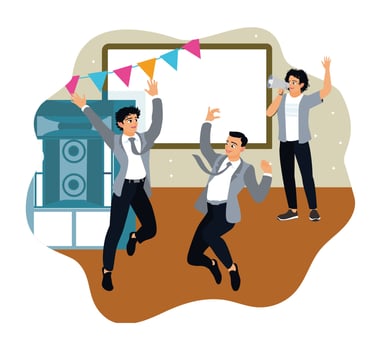 Dancers celebrating at a party vector