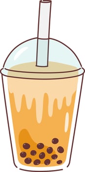 Illustration of Bubble Tea with Tapioca Balls vector