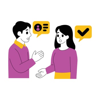Illustration of a recruiter when accepting new workers vector