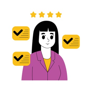 Illustration of selected workers. Recruitment illustration design vector