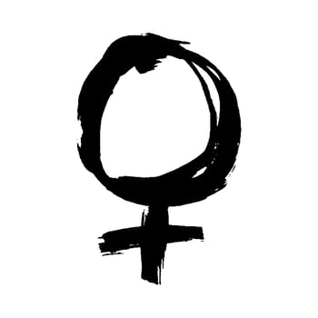 love Hand drawn female gender identity icon Symbol used to represent sex and gender vector