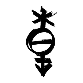 love Hand drawn pangender poligender gender identity icon Symbol used to represent sex and gender vector