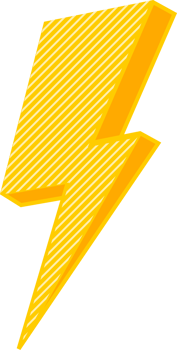Yellow electric power thunder bolt icon png