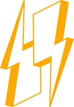 Yellow line electric thunder bolt png