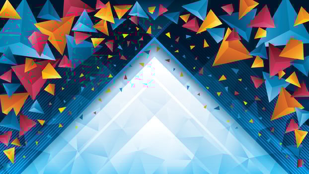 Abstract Geometric Colorful 3d triangle Splash Background. Modern triangles polygon Background. Creative ideas for business presentations, Celebration, Fashion show, banner vector