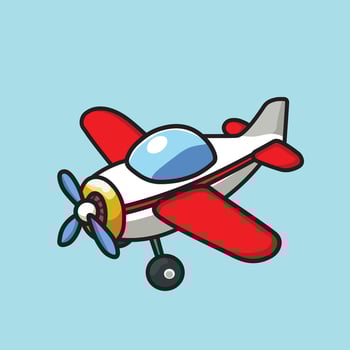 Illustration Graphic Cartoon of an Airplane, Capturing the Essence of Travel, Adventure, and Freedom vector