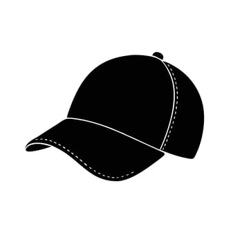 Stylish black baseball cap for casual wear, perfect for sports, outdoors, and fashion design projects vector
