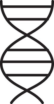 DNA double helix genetic structure science biology molecular black outline isolated simple education research icon symbol abstract medical chemistry strand genome information data spiral helix vector
