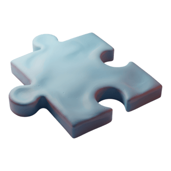 Blue jigsaw puzzle piece isolated on transparent background png