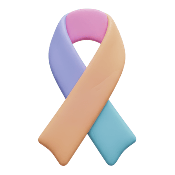 Colorful awareness ribbon isolated on transparent background png