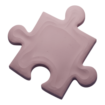 Single pink puzzle piece isolated on transparent background png