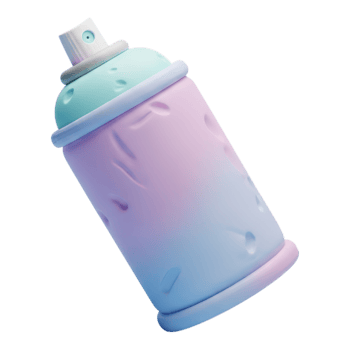 Colorful spray paint can isolated on transparent background png