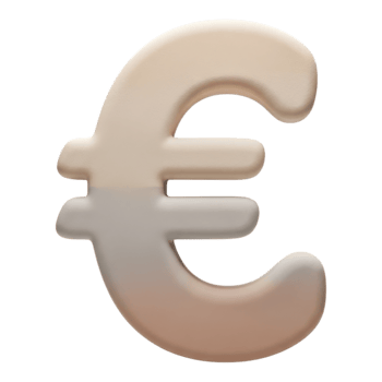 Euro currency symbol representing european finance, isolated on transparent background png