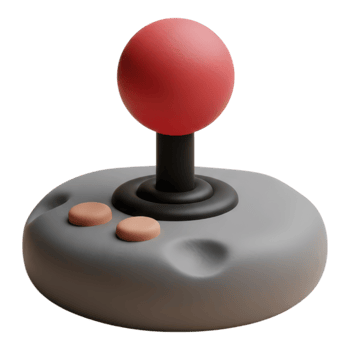 Retro joystick controller isolated on transparent background png