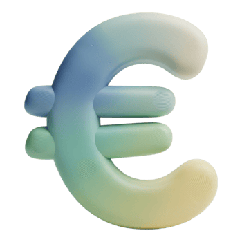 Euro currency symbol isolated on transparent background png