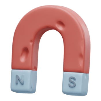 Red horseshoe magnet isolated on transparent background png