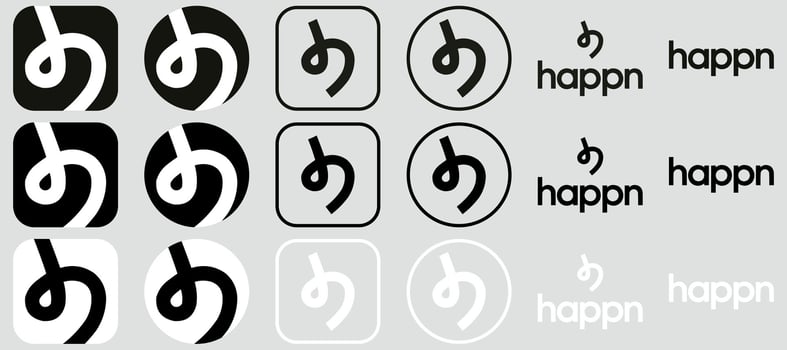 Happn Logo Icon Mega Set Full Bundle vector