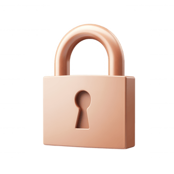 3d icon transparent closed padlock representing digital security, symbolizing data protection and Glossy against unauthorized access on cybersecurity background png