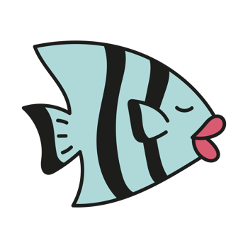 Cute funny sea angel fish png