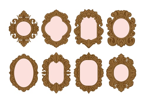 Collection of ornate vintage picture frames vector