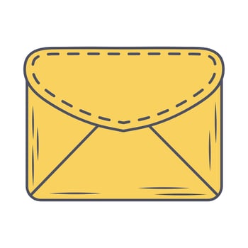Yellow postal envelope. An empty form template. illustration vector