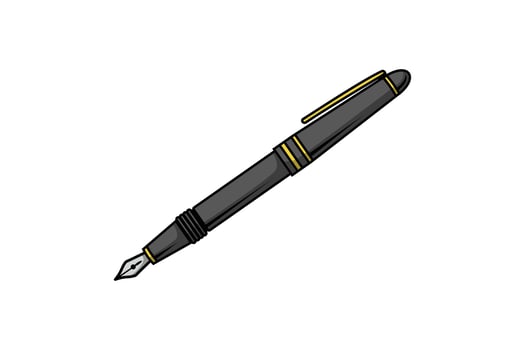 Fountain Pen Cartoon Illustration vector